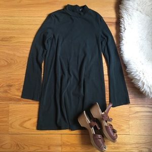 Zara forest green mock turtle neck dress